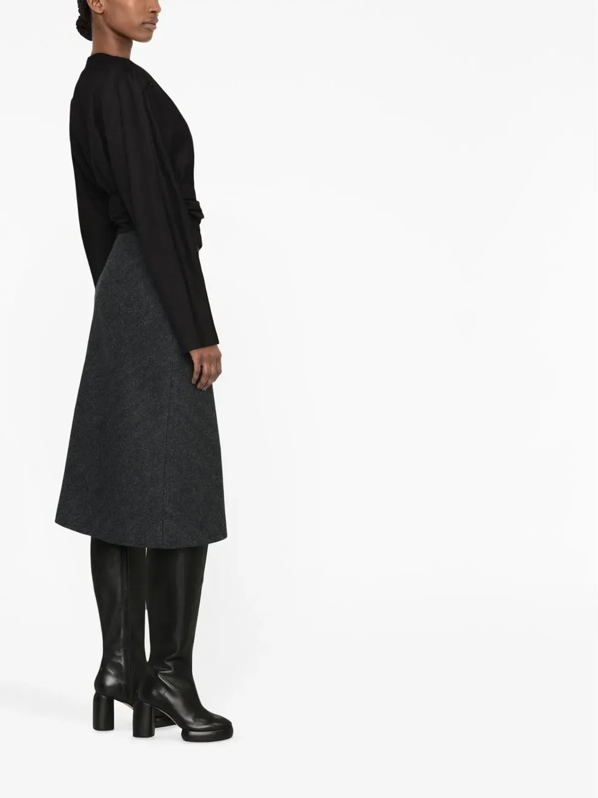 Maison Margiela ヘリンボーン Aラインスカート - 画像4