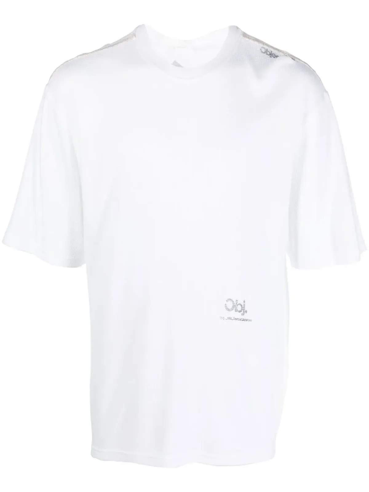 OBJECTS IV LIFE ロゴプリント ワッフル編みTシャツ - 画像1