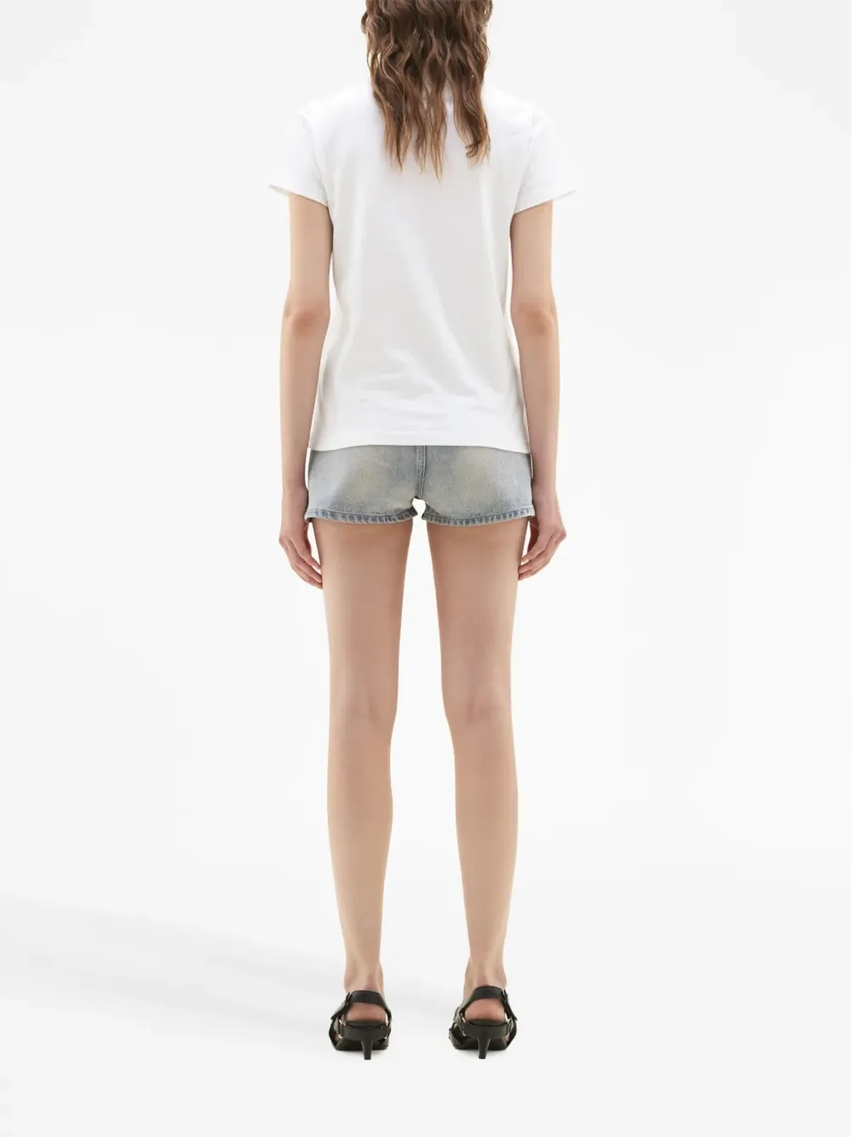 Courrèges ロゴパッチ コットン Tシャツ ホワイト - 画像3