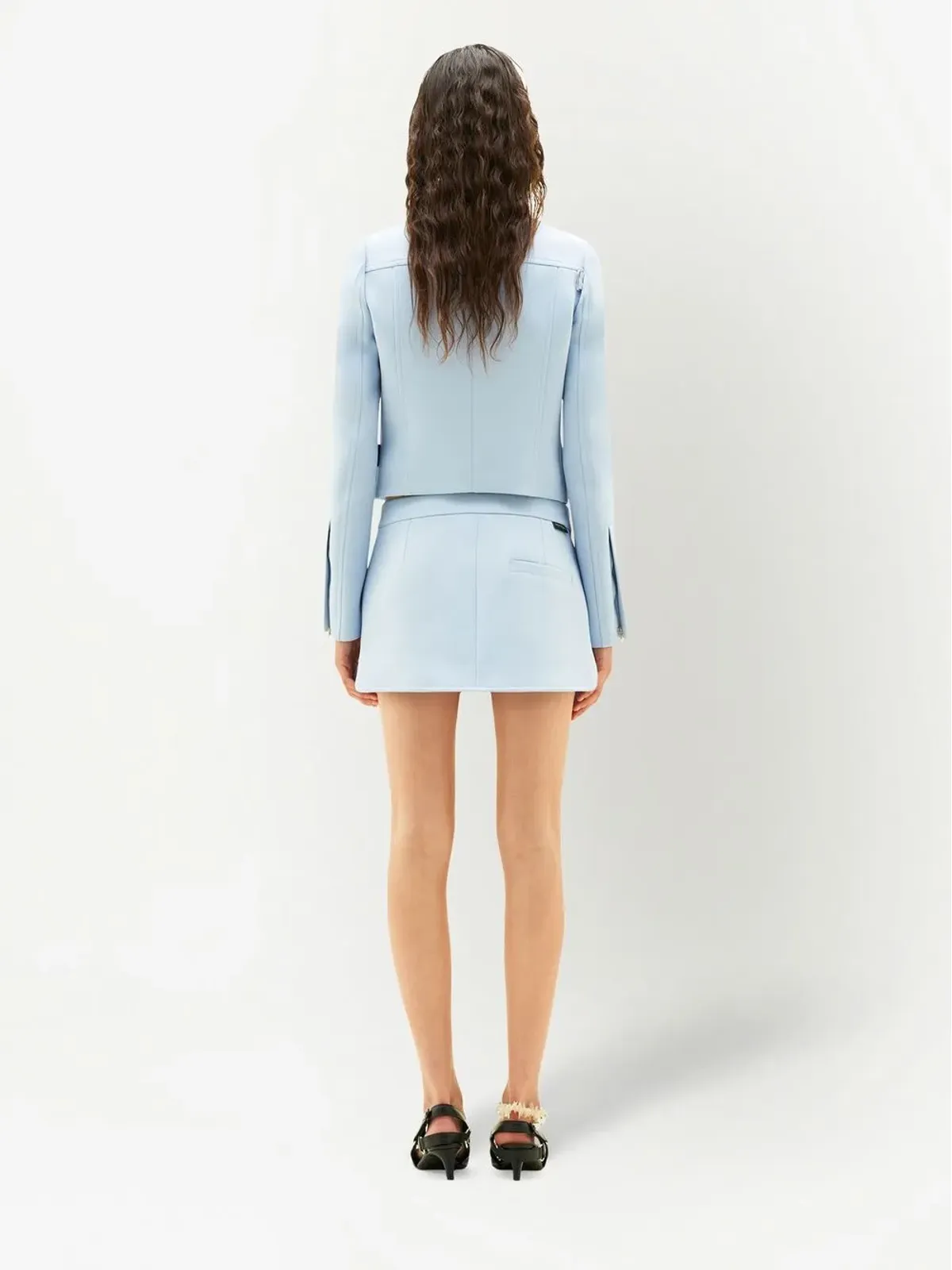 Courrèges カーブドツイルミニスカート - 画像4
