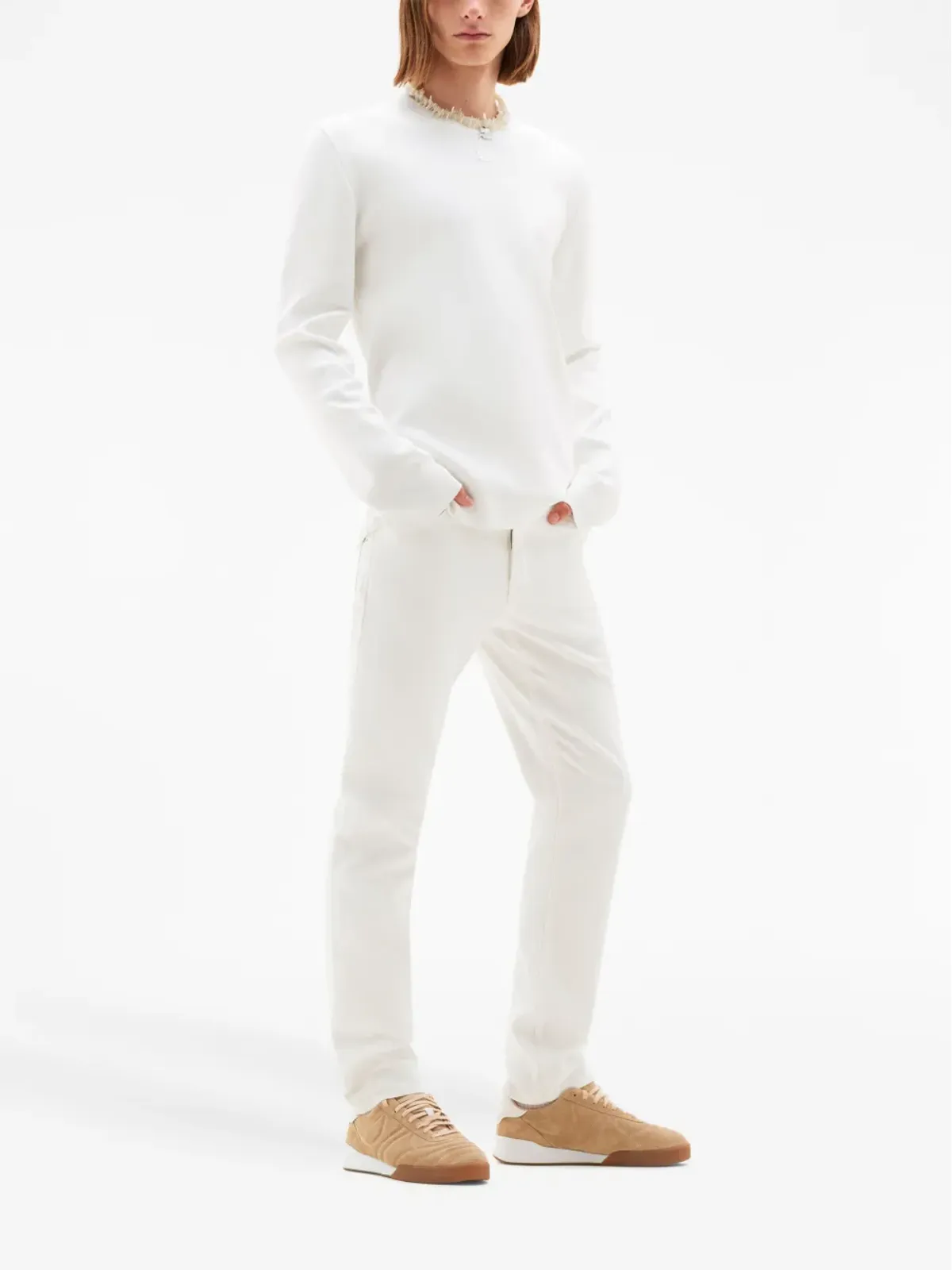 Courrèges ロゴパッチボタン留めセーター - ホワイト - 画像3