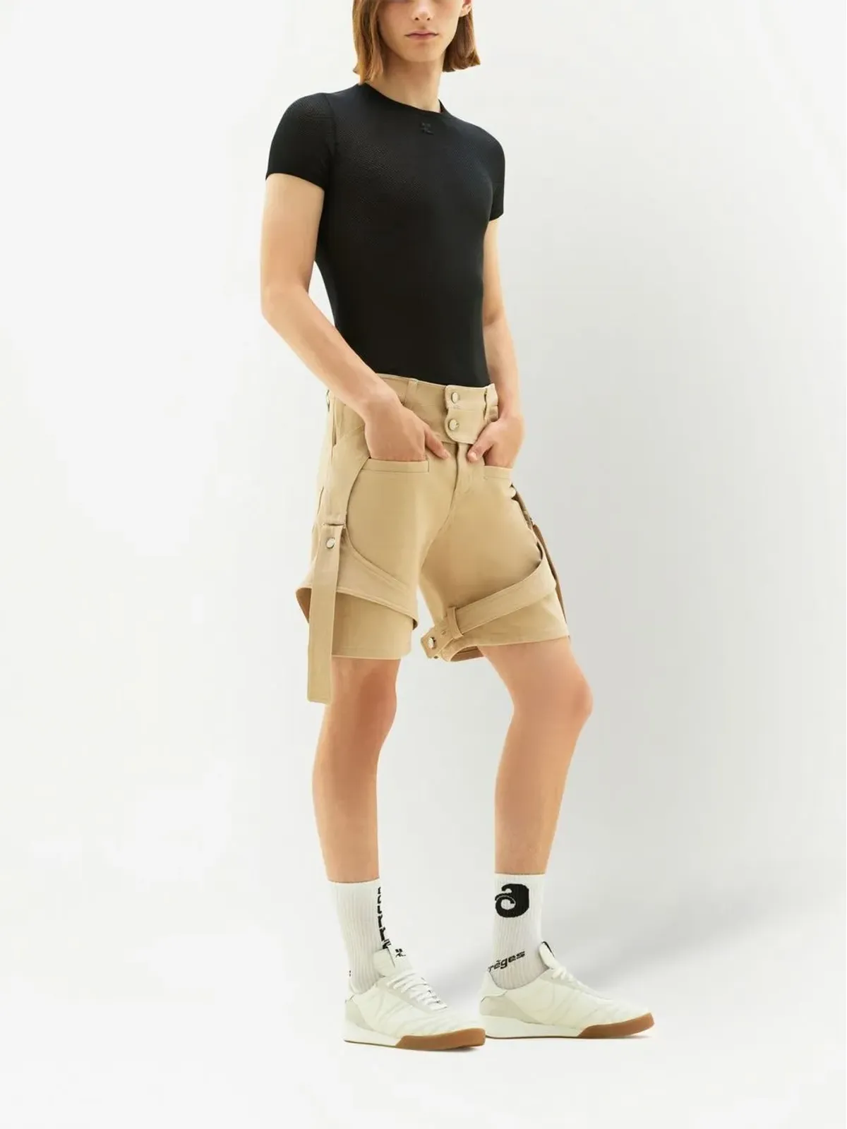 Courrèges メッシュ クルーネック Tシャツ - 画像3