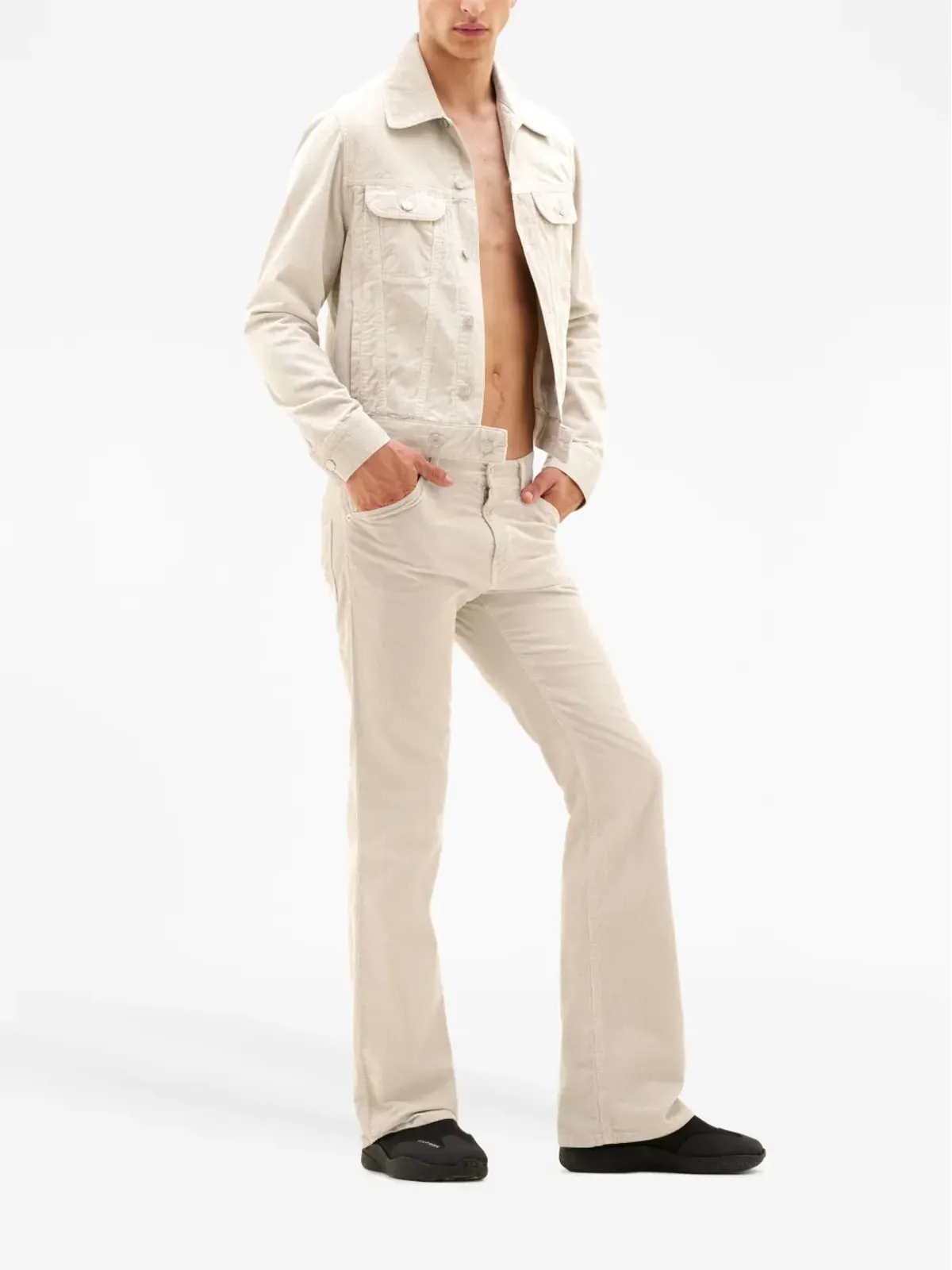 Courrèges ストラップディテール付きボタン留めシャツジャケット - 画像3