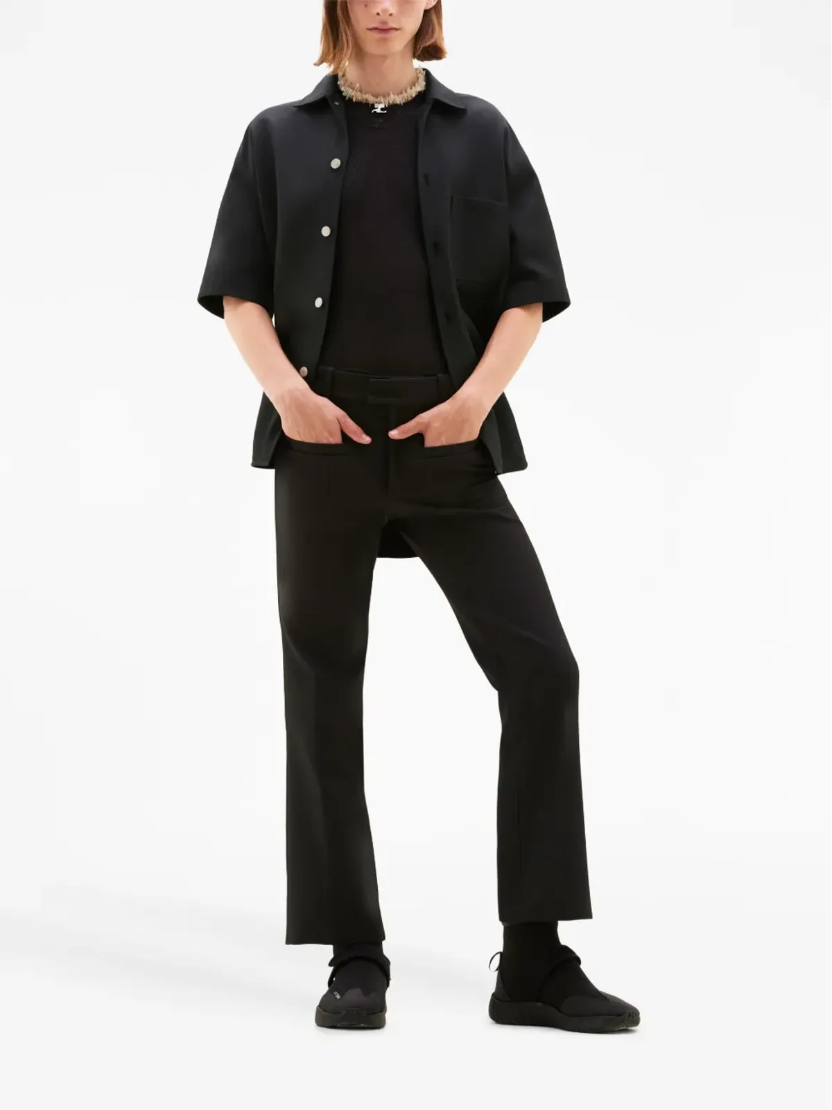Courrèges スケーター・レトロ・ツイル・シャツ - 画像2