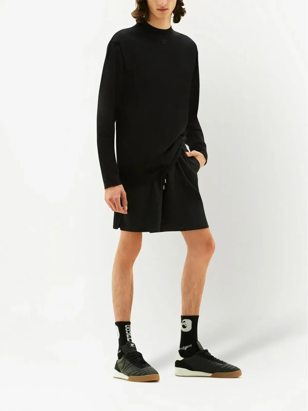 Courrèges ロゴ刺繍入りカジュアルショーツ - 画像3