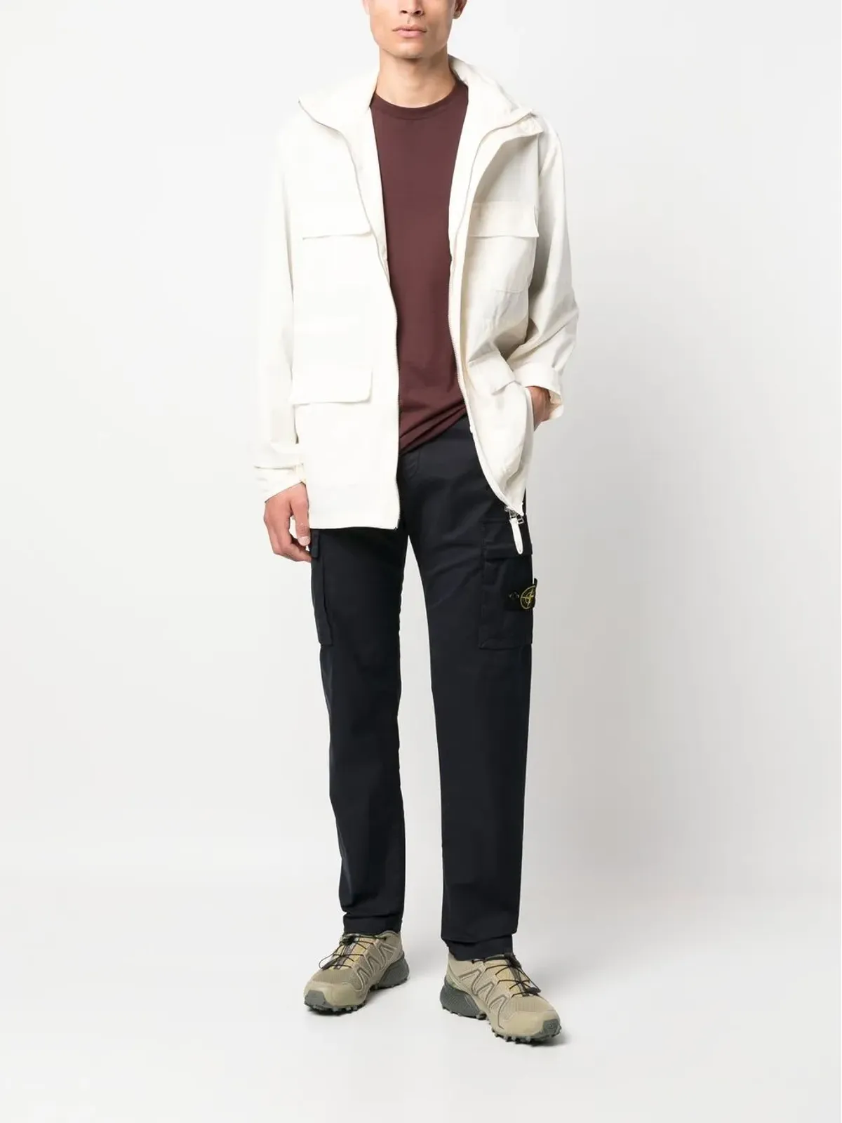 Stone Island ロゴパッチ付きストレートレッグパンツ - 画像2