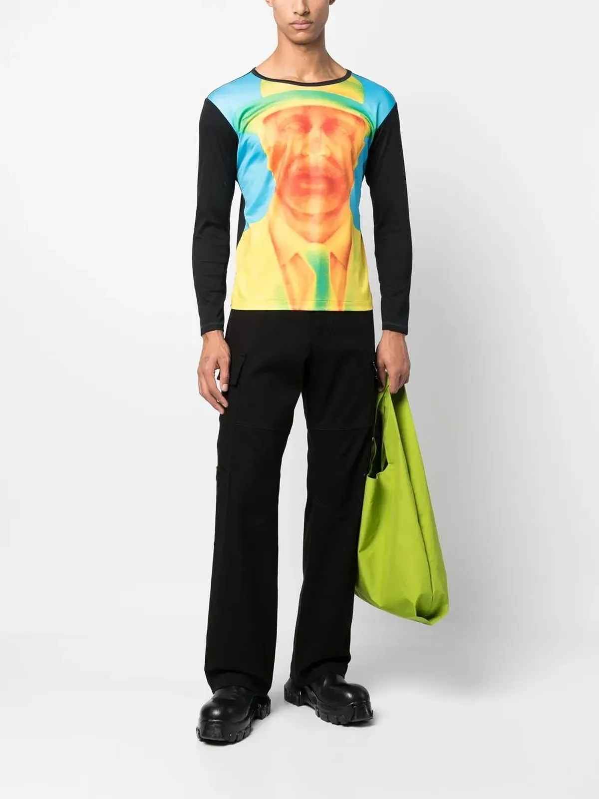 Issey Miyake Pre-Owned ケンジ・ヒラサワ プリント 長袖Tシャツ イエロー - 画像2