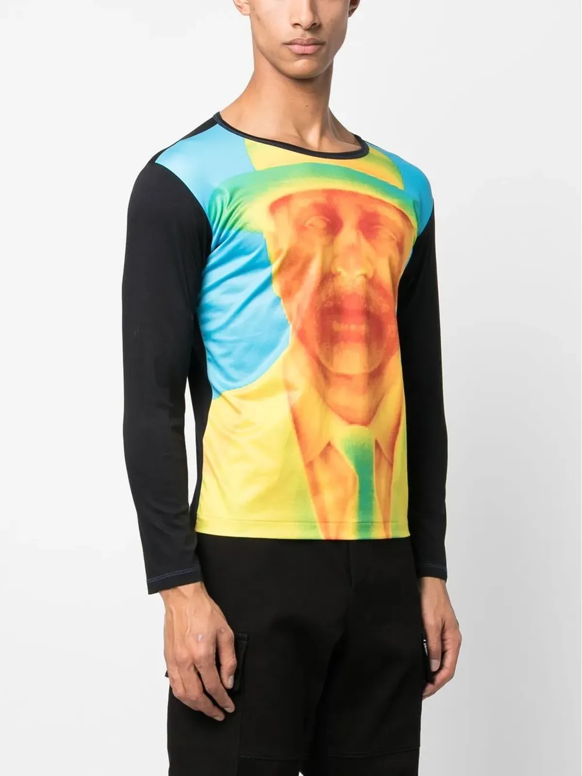 Issey Miyake Pre-Owned ケンジ・ヒラサワ プリント 長袖Tシャツ イエロー - 画像3