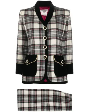 Saint Laurent Pre-Owned 1980年代 チェック柄ウール スカートスーツ - サムネイル1