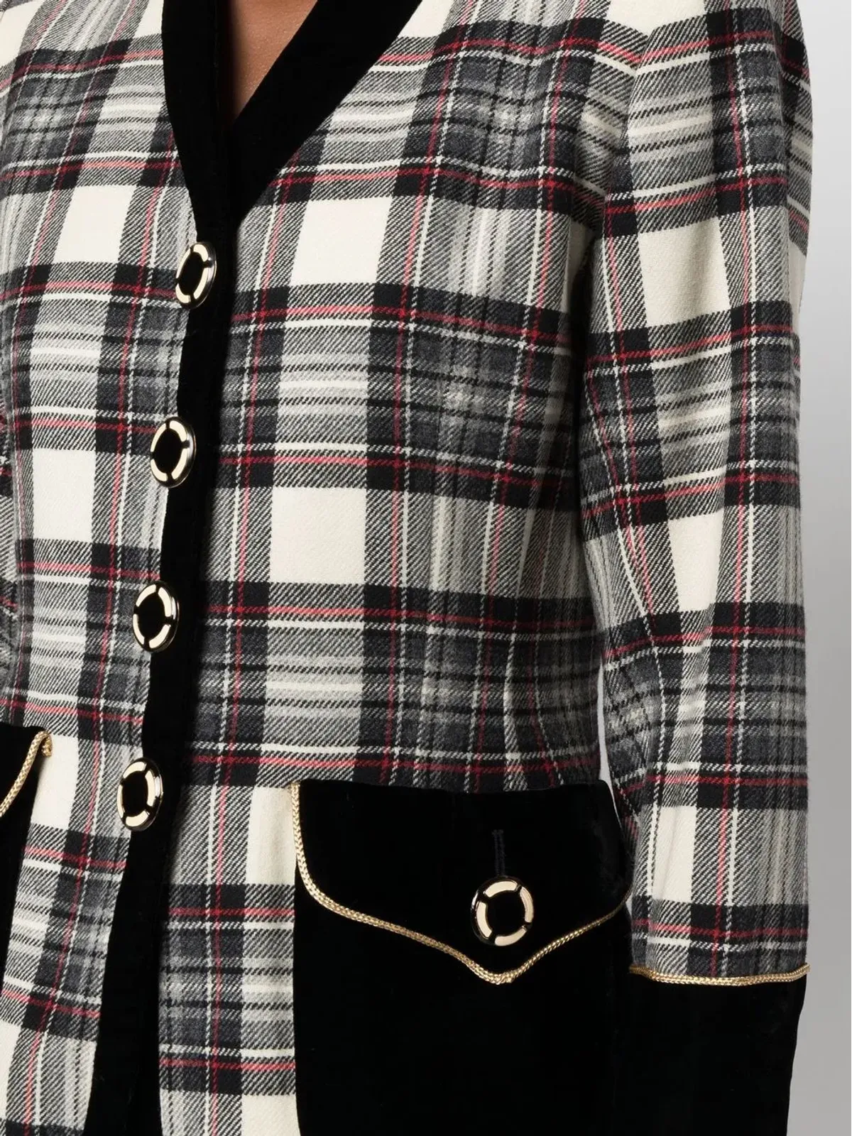 Saint Laurent Pre-Owned 1980年代 チェック柄ウール スカートスーツ - 画像5