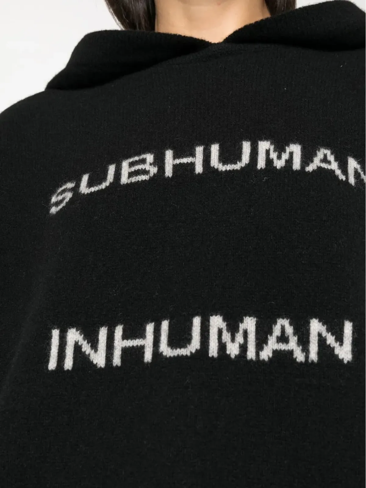 Rick Owens インターシャ編みプルオーバー フーディ - 画像5