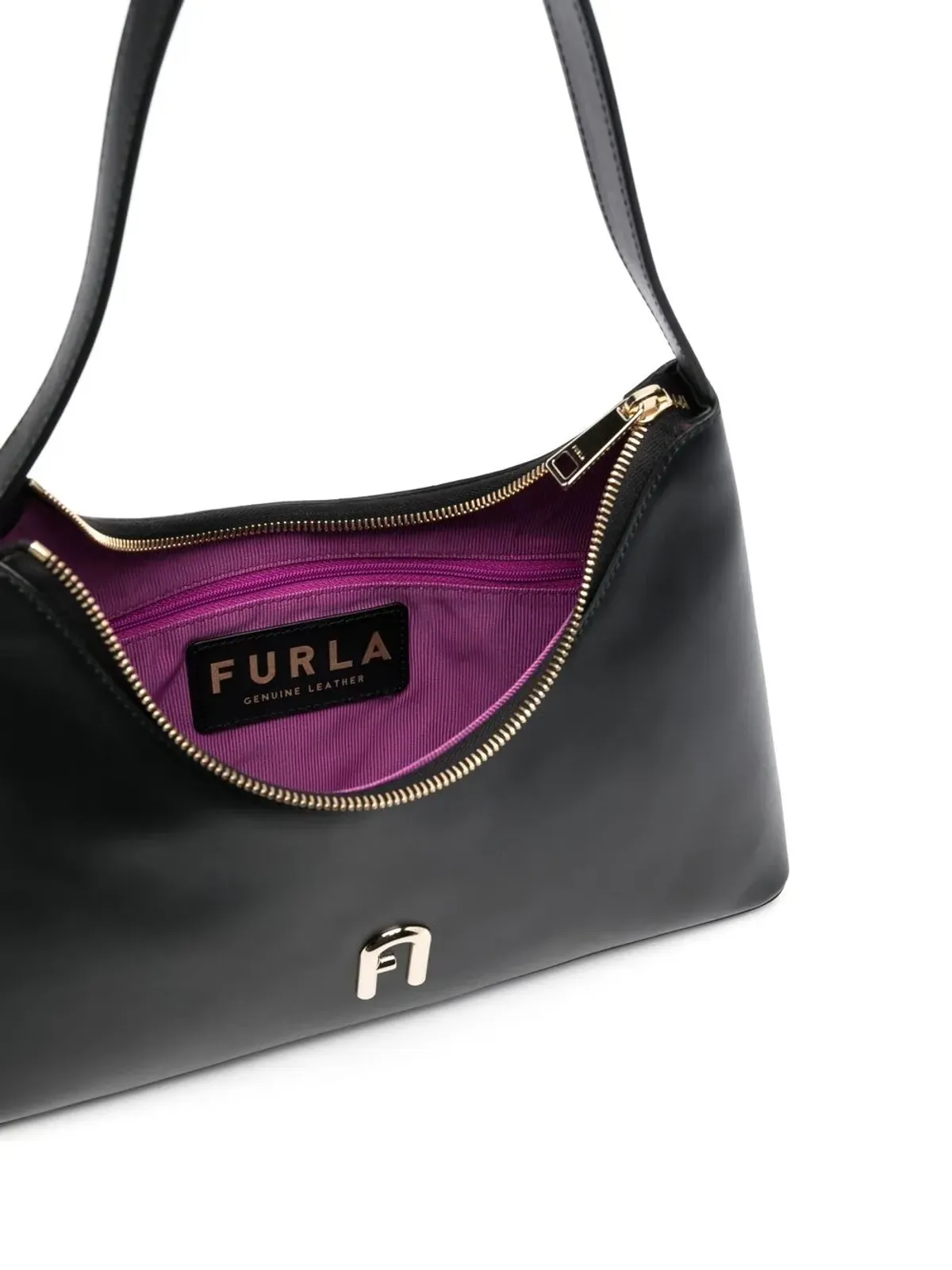 Furla ロゴプレート付きレザーショルダーバッグ - 画像5