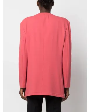 Giorgio Armani Pre-Owned 1980s ノーカラー ダブルブレスト ジャケット - ピンク - サムネイル4