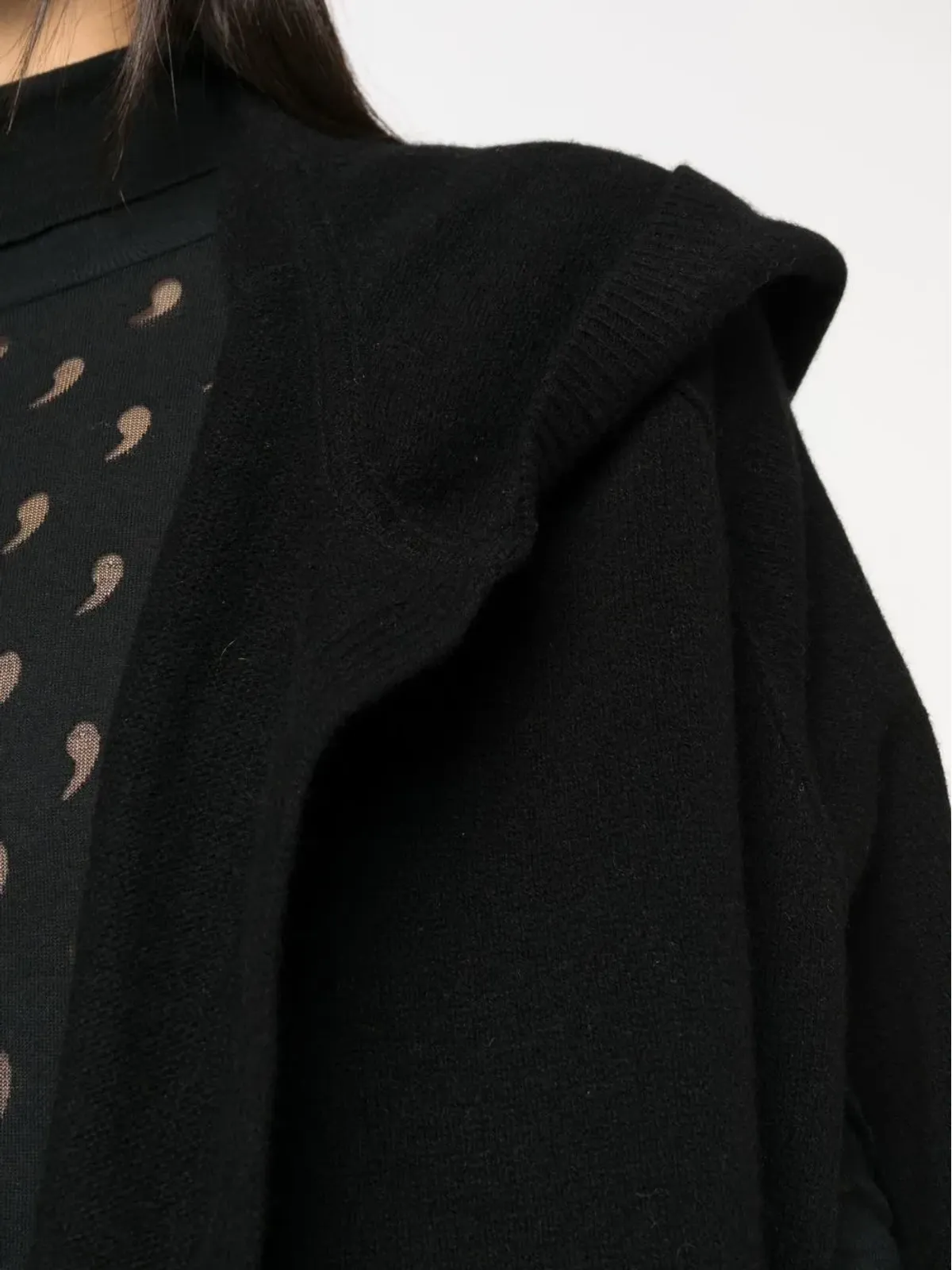 Rick Owens フード付きニット・カーディコート - 画像5