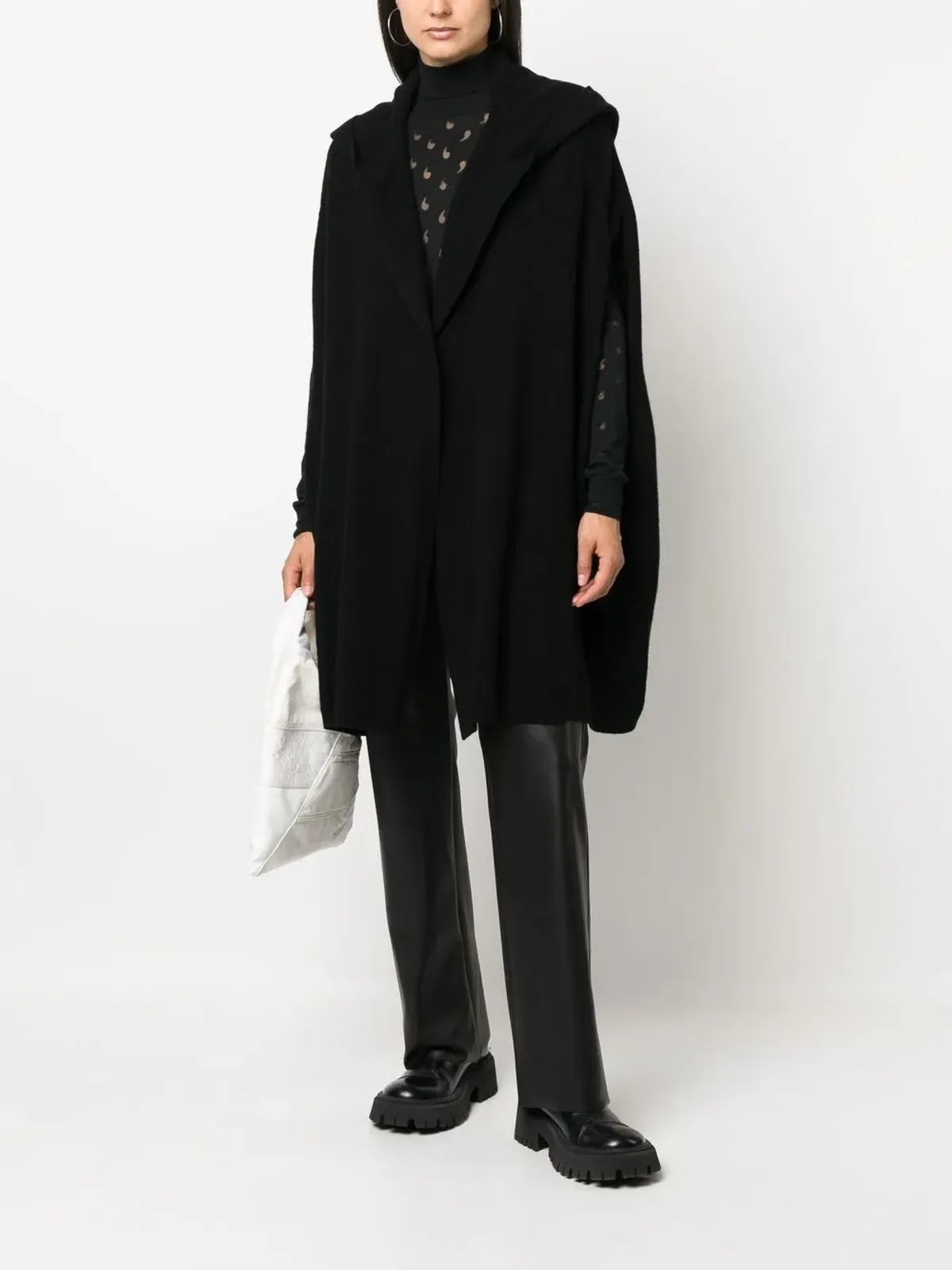 Rick Owens フード付きニット・カーディコート - 画像2