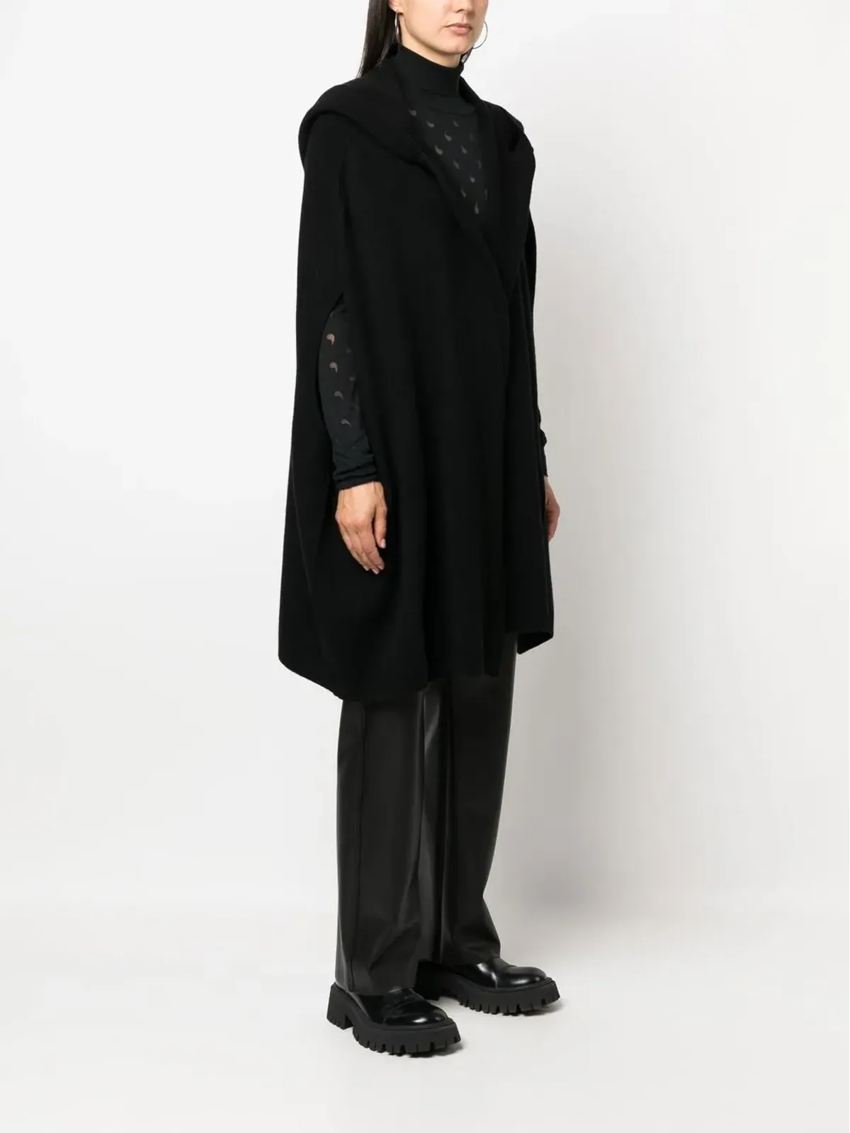 Rick Owens フード付きニット・カーディコート - 画像3