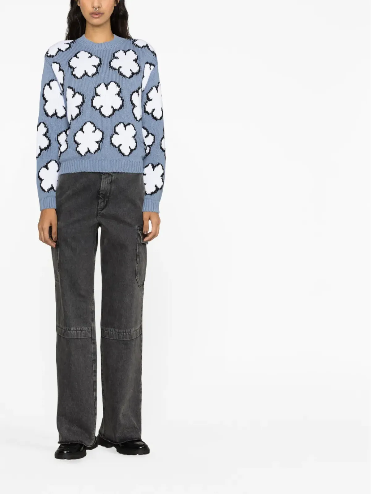 Kenzo ボケフラワー インターシャニット セーター - 画像2