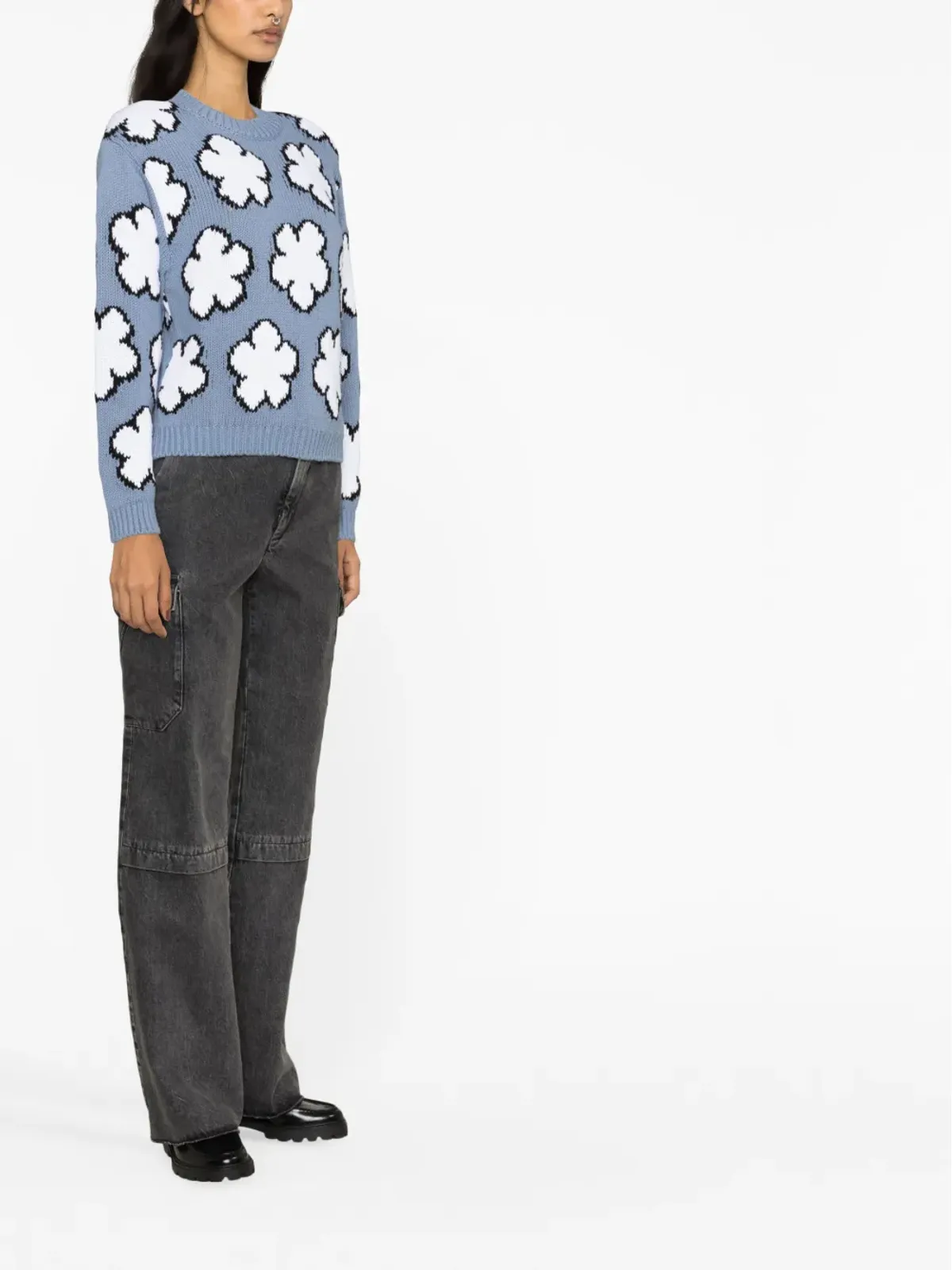 Kenzo ボケフラワー インターシャニット セーター - 画像4