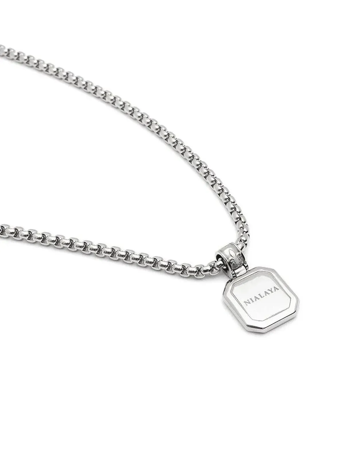 Nialaya Jewelry スクエアターコイズ ペンダント チェーン ネックレス - 画像4