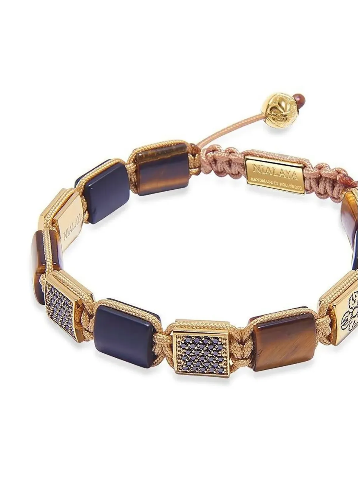Nialaya Jewelry 刻印チャーム付きビーズブレスレット - 画像3