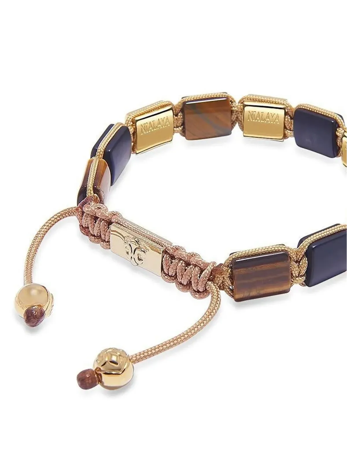 Nialaya Jewelry 刻印チャーム付きビーズブレスレット - 画像4