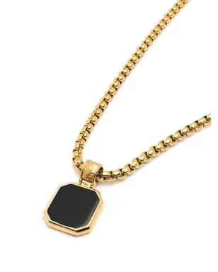 Nialaya Jewelry スクエア オニキス ペンダント ネックレス - サムネイル2