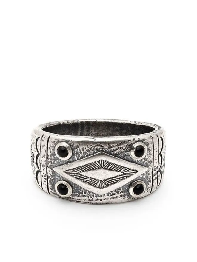 Nialaya Jewelry Nialaya Jewelry 刻印入りスターリングシルバーリングの商品画像