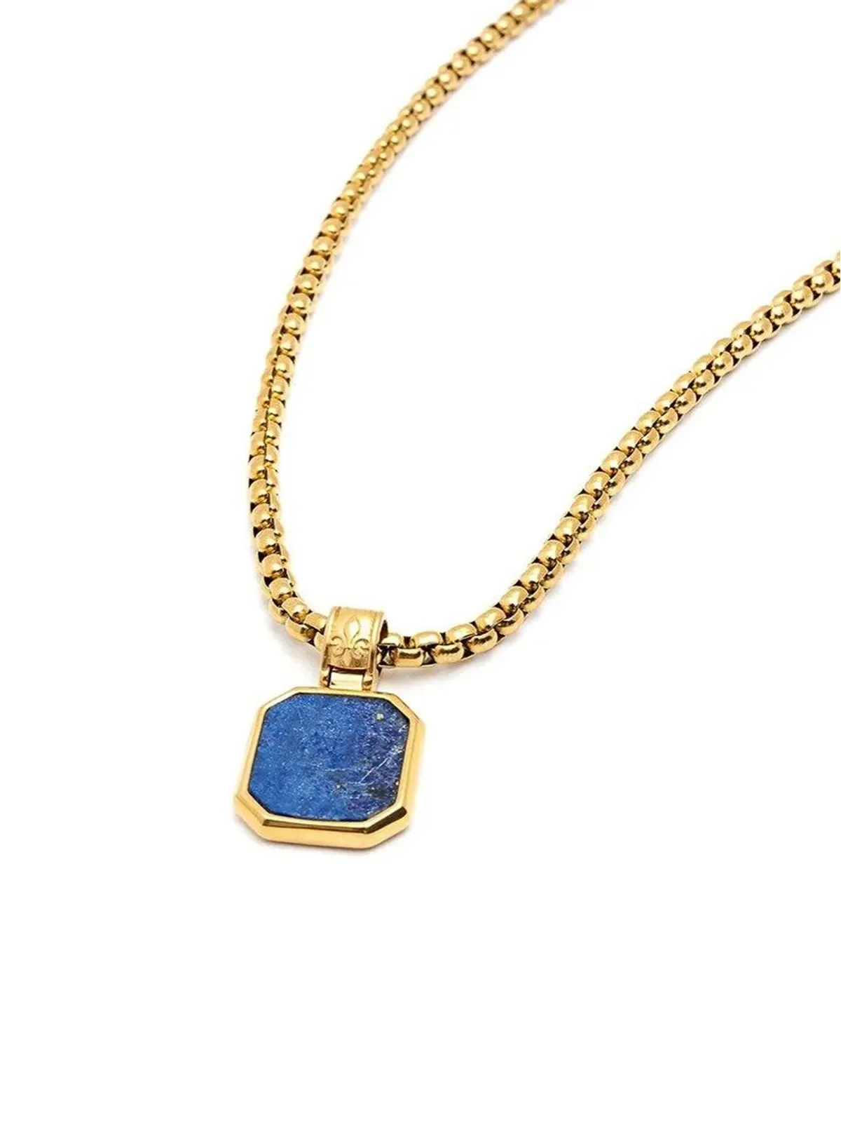 Nialaya Jewelry ゴールドカラーのスクエアペンダントチェーンネックレス - 画像3