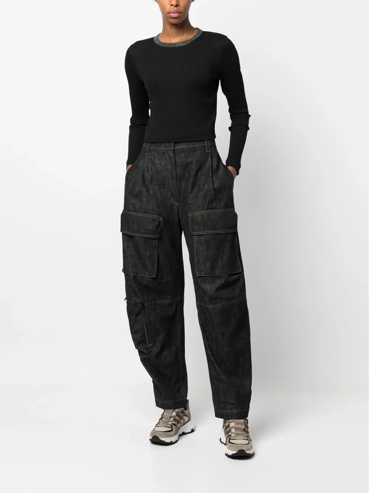 Brunello Cucinelli ビーズディテール ロングスリーブTシャツ - 画像2