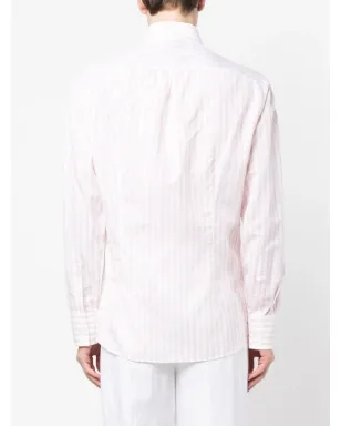 Brunello Cucinelli ストライププリント長袖シャツ - ピンク - サムネイル4