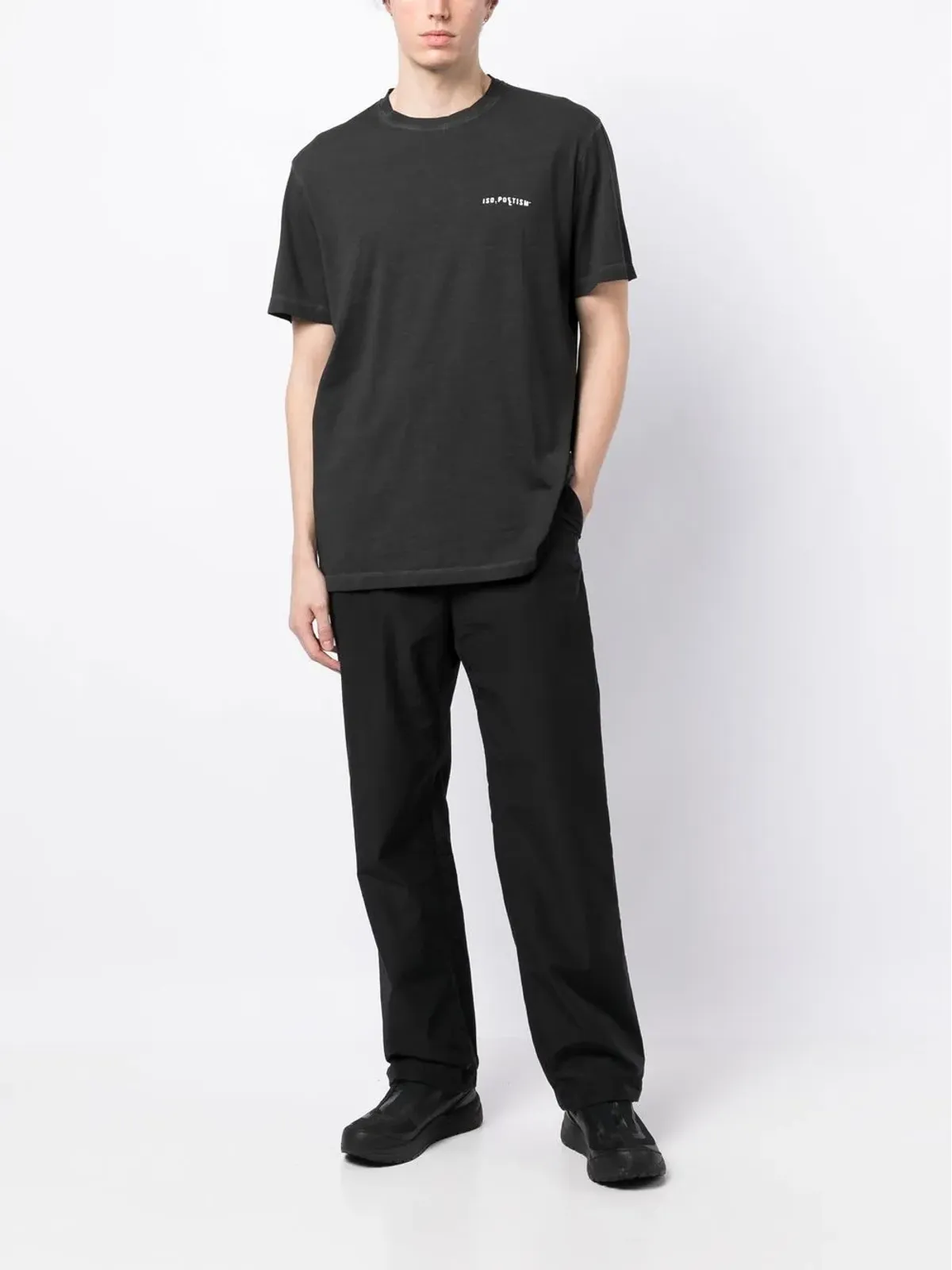 ISO.POETISM ロゴプリント半袖Tシャツ - ブラック - 画像2