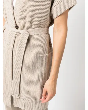 Brunello Cucinelli チャンクニット ノースリーブカーディガン ブラウン - サムネイル5