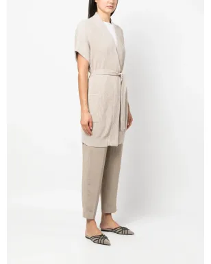 Brunello Cucinelli チャンクニット ノースリーブカーディガン ブラウン - サムネイル3