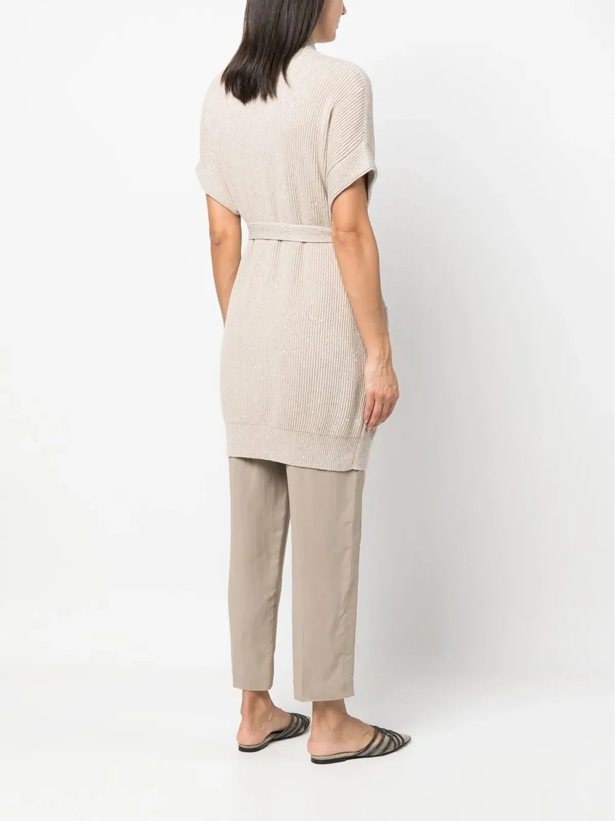 Brunello Cucinelli チャンクニット ノースリーブカーディガン ブラウン - 画像4