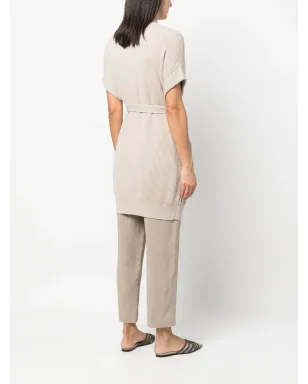 Brunello Cucinelli チャンクニット ノースリーブカーディガン ブラウン - サムネイル4