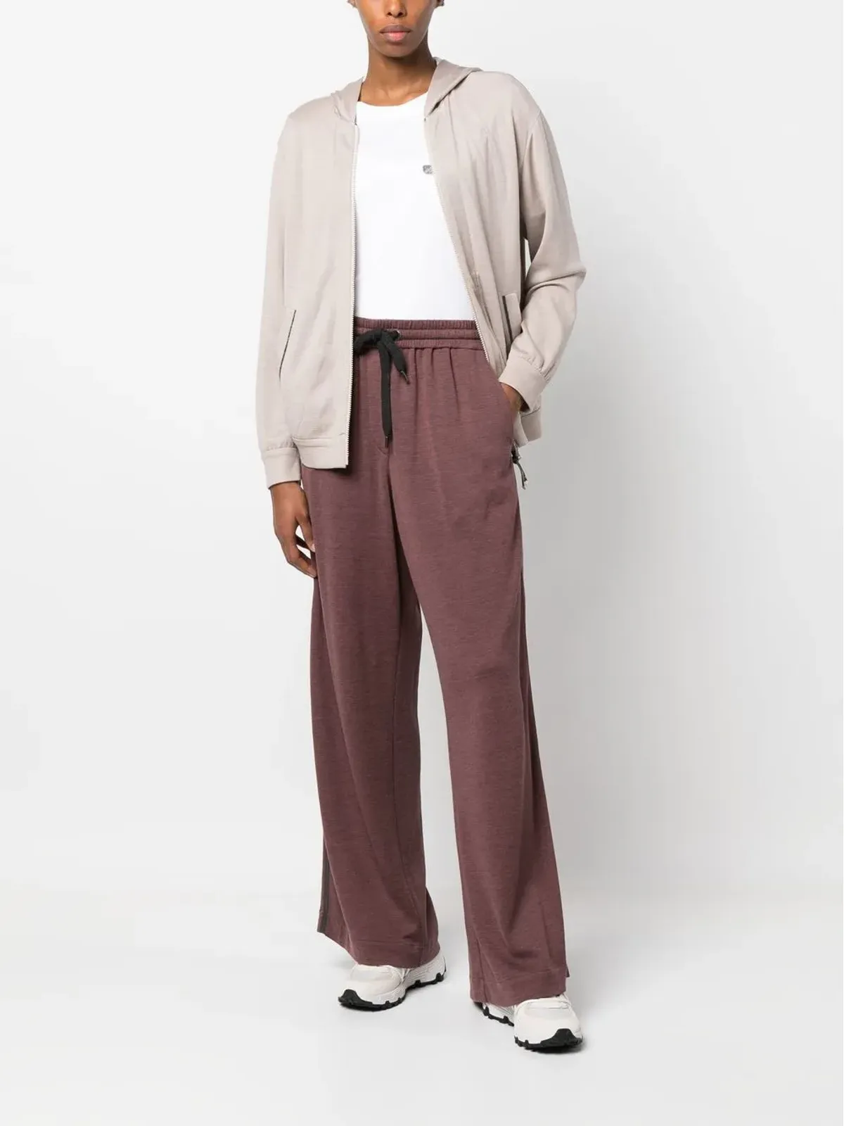 Brunello Cucinelli ジャージー編み ドローストリング付きジップフーディ - 画像2