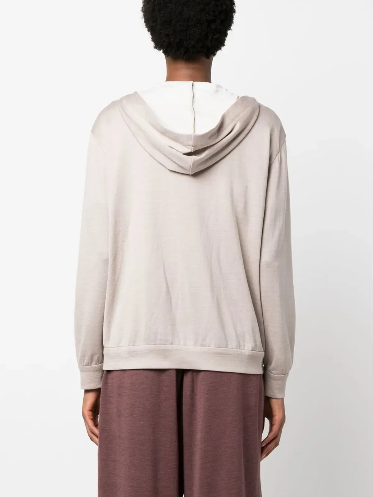 Brunello Cucinelli ジャージー編み ドローストリング付きジップフーディ - 画像4