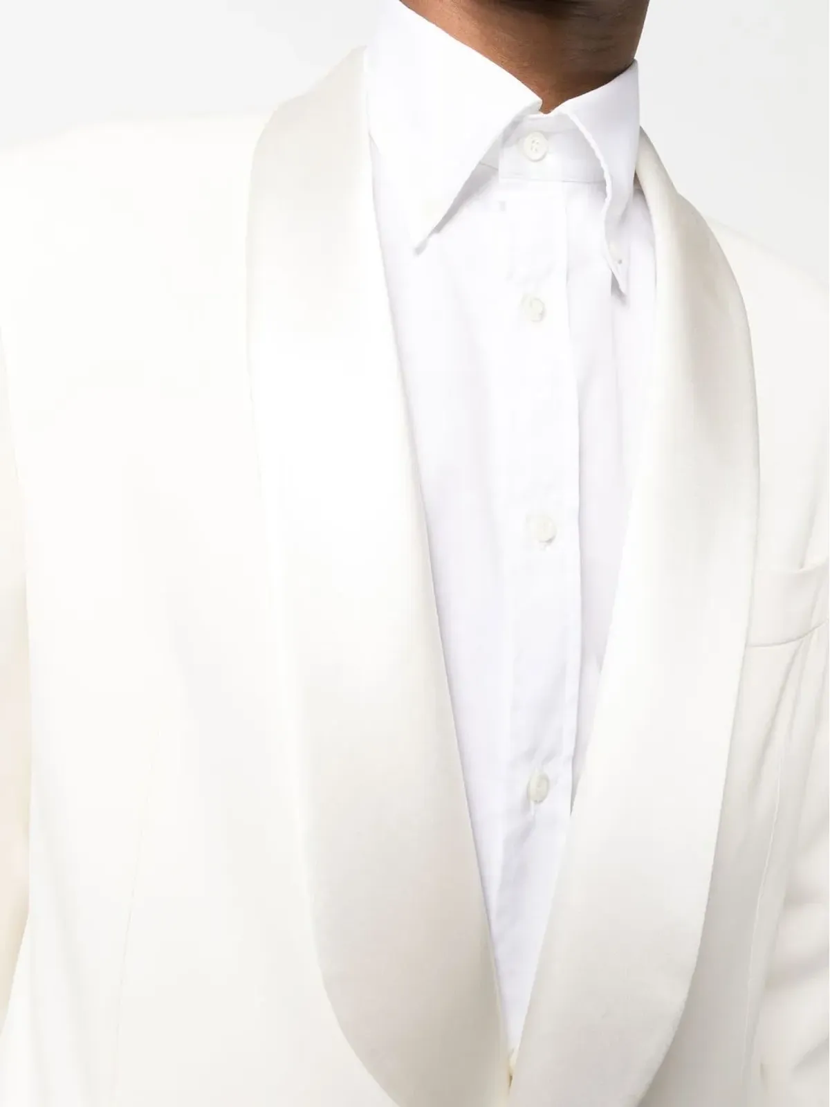 Brunello Cucinelli シルクスーツジャケット ホワイト - 画像5