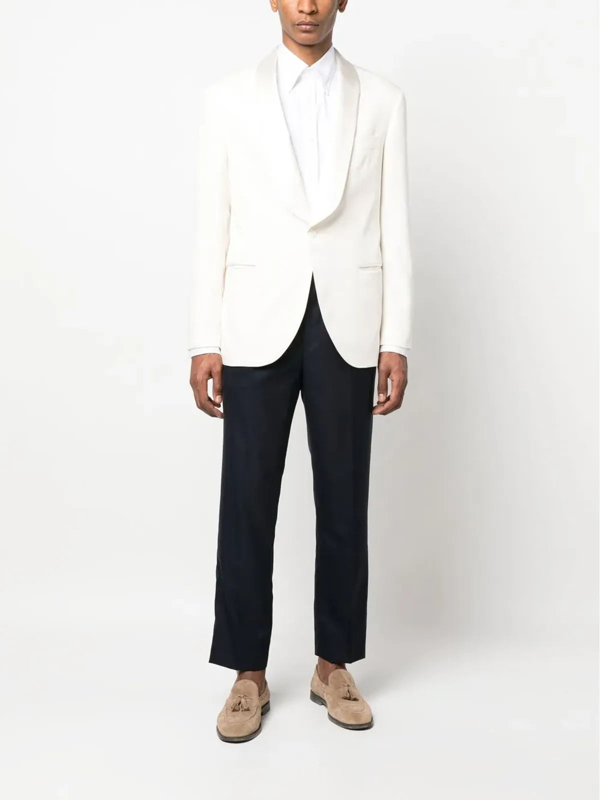 Brunello Cucinelli シルクスーツジャケット ホワイト - 画像2