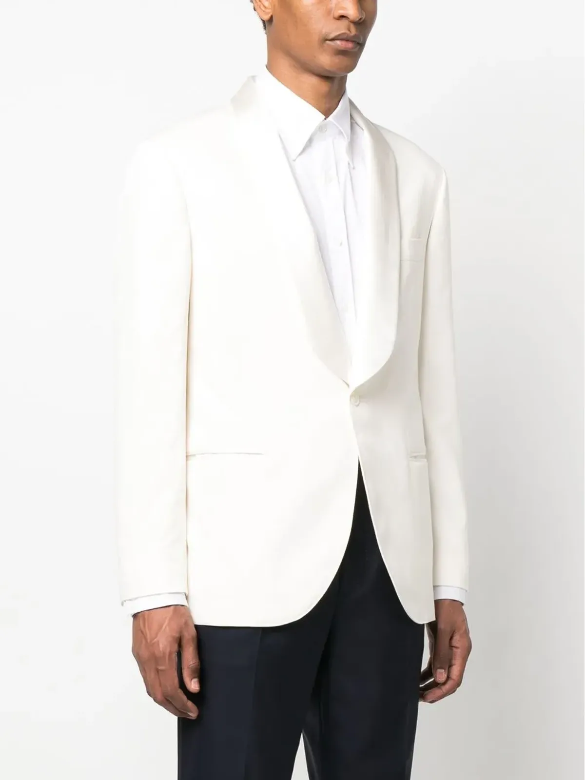 Brunello Cucinelli シルクスーツジャケット ホワイト - 画像3