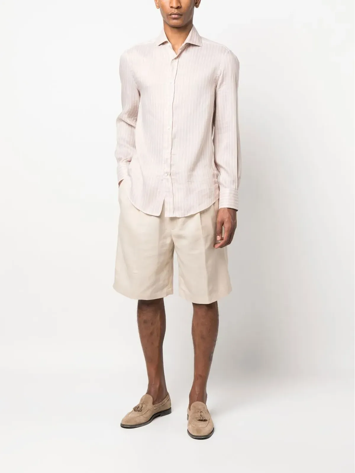 Brunello Cucinelli 長袖ストライプシャツ - 画像2
