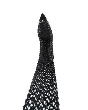 Le Silla ギルダ フィッシュネット・サイハイブーツ ブラック - サムネイル4