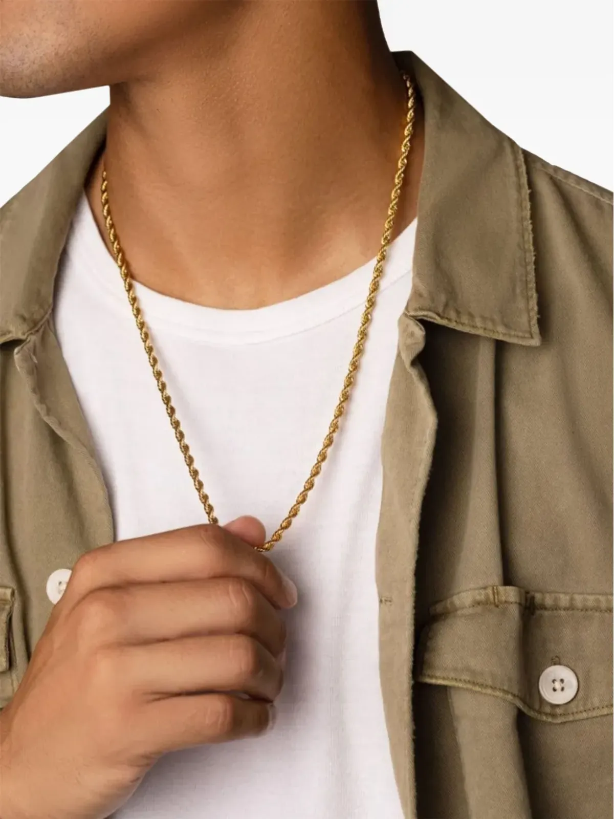 Nialaya Jewelry ポリッシュド ロープチェーン ネックレス - ゴールド - 画像4