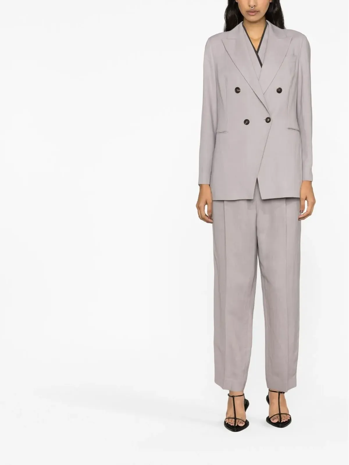 Brunello Cucinelli ダブルブレスト ウォーブン スーツジャケット - 画像2