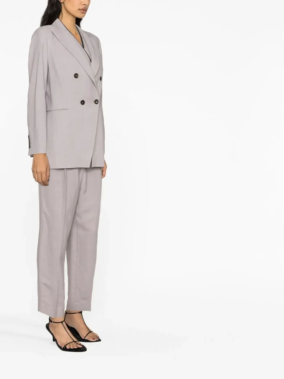 Brunello Cucinelli ダブルブレスト ウォーブン スーツジャケット - 画像3
