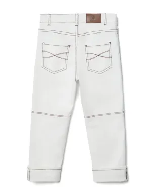 Brunello Cucinelli Kids ステッチディテール ストレートジーンズ - サムネイル2