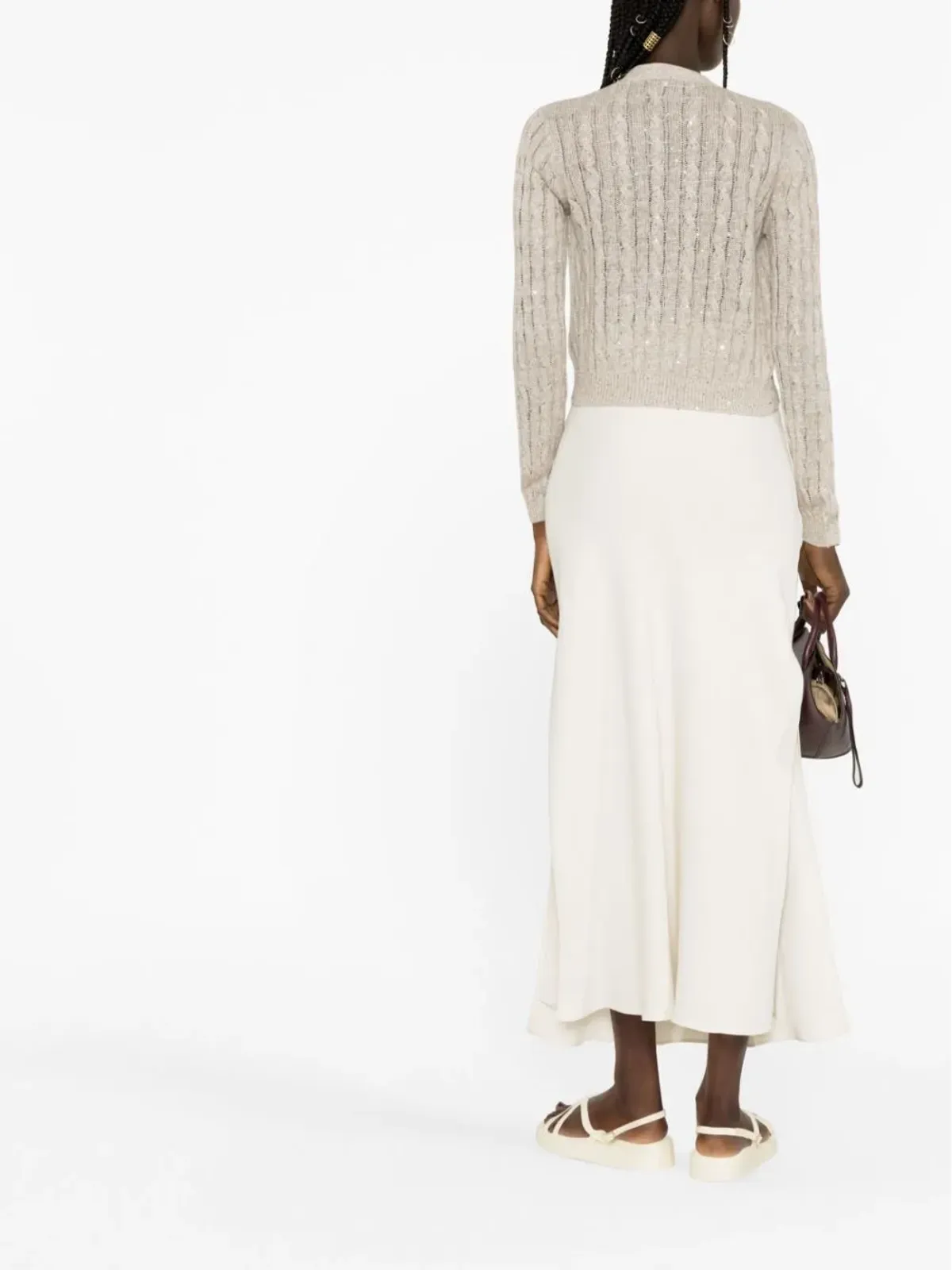 Brunello Cucinelli サテンミディスカート - 画像4