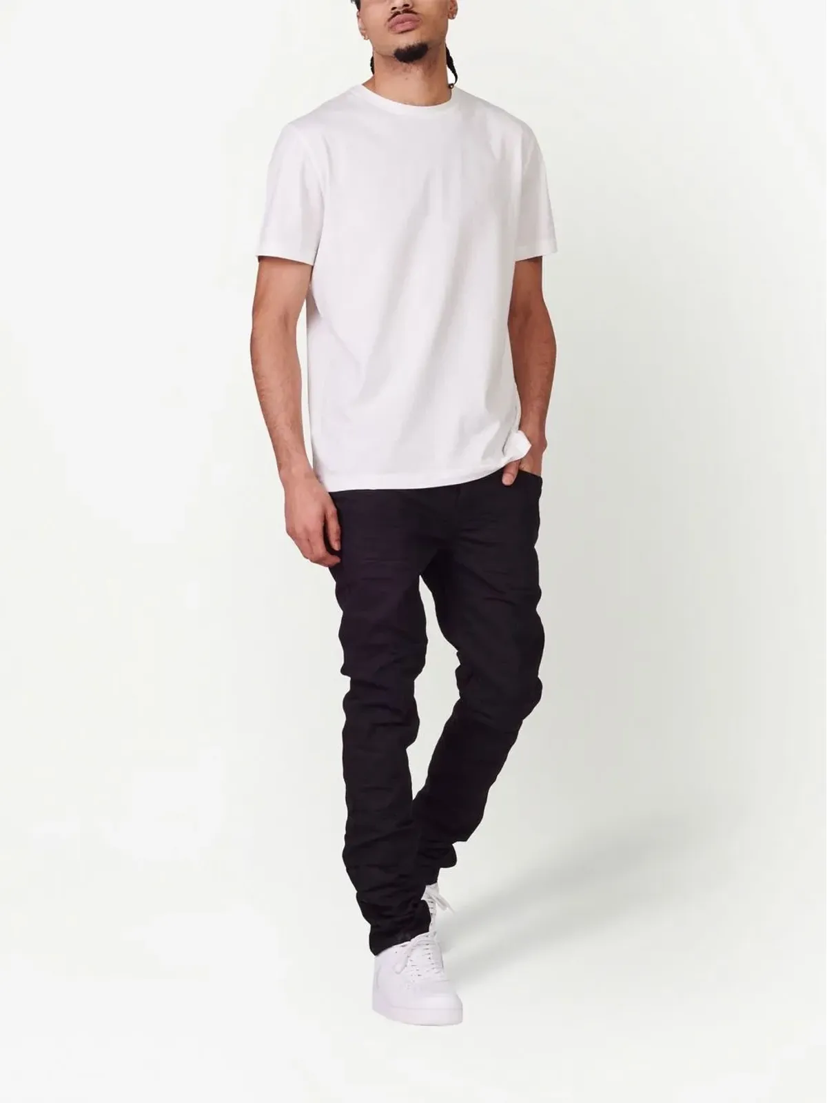 Purple Brand シワ加工のスリムカットジーンズ（ブラック） - 画像2