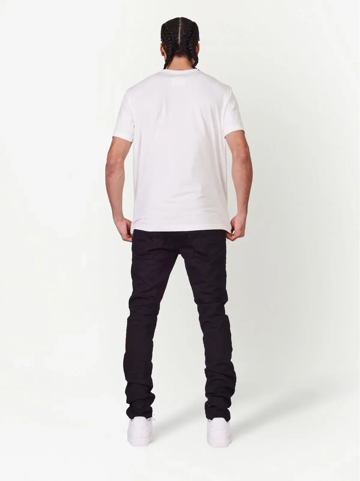 Purple Brand シワ加工のスリムカットジーンズ（ブラック） - 画像4