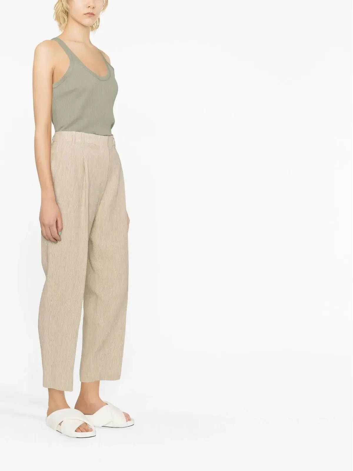 Brunello Cucinelli クロップドリネンパンツ - 画像2